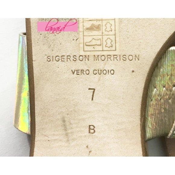 Sigerson Morrison Abisha Sandals Iridescent Holo 7 - Picture 6 of 7